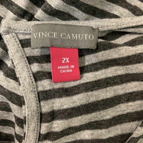 Vince Camuto Multicolor Stripe Cold Shoulder Stretch Blouse - Picture 3 of 4